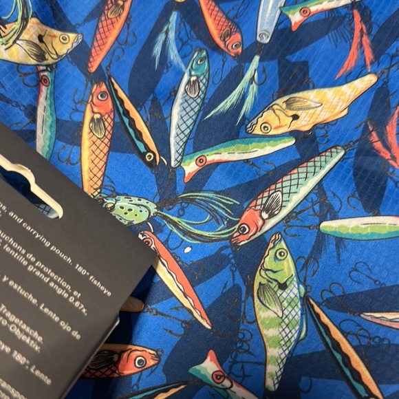 Vibrant Blue and Orange Casual Button Down Shirt - Picture 12 of 12